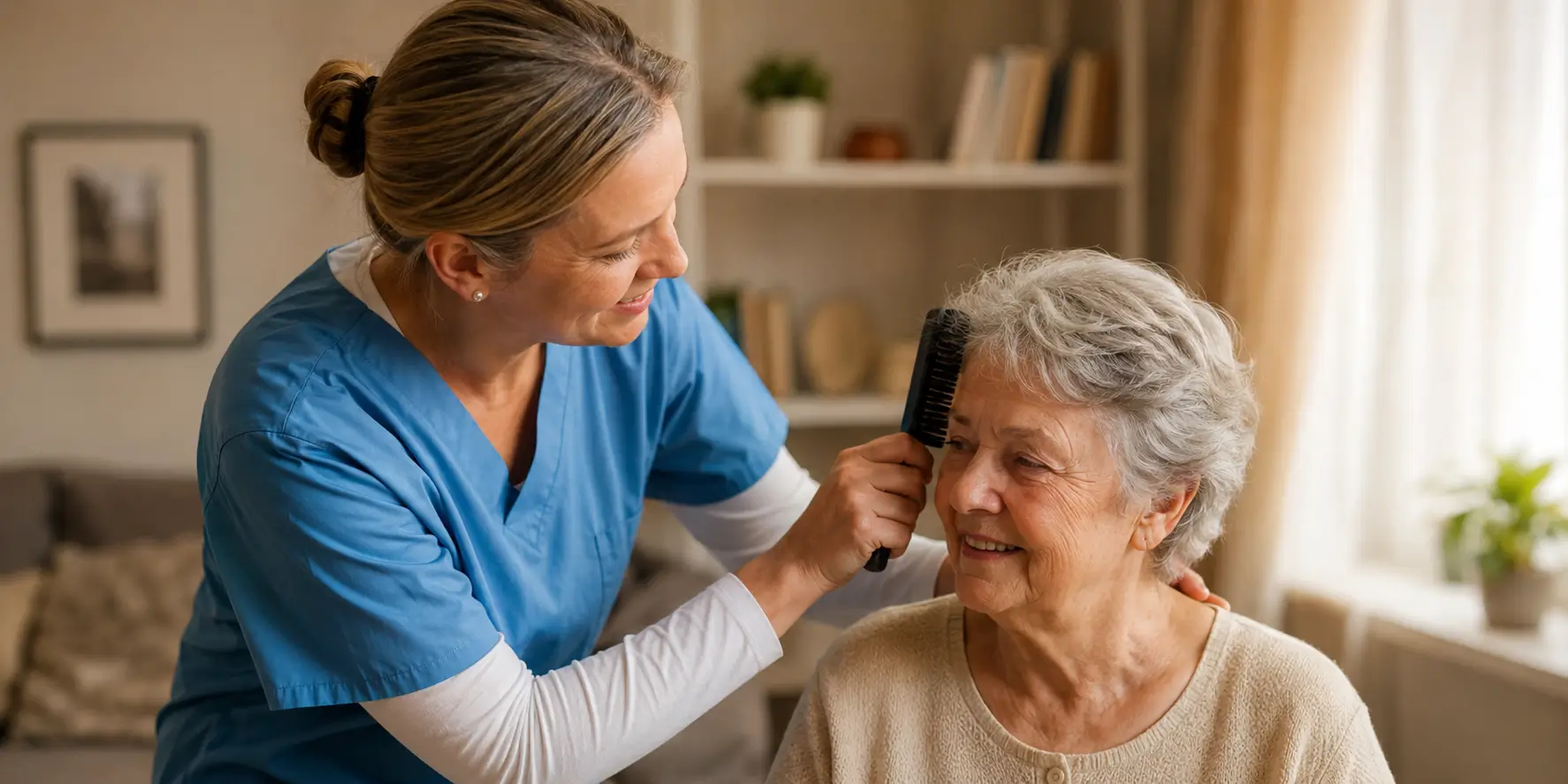Personal care and daily living support from a home caregiver